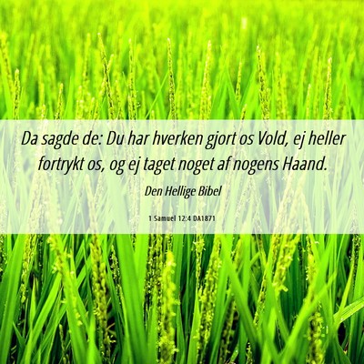 Picture 06 - 1 Samuel 12:4 DA1871 - Da sagde de: Du har hverken gjort os Vold, ej - Bible Verse Picture