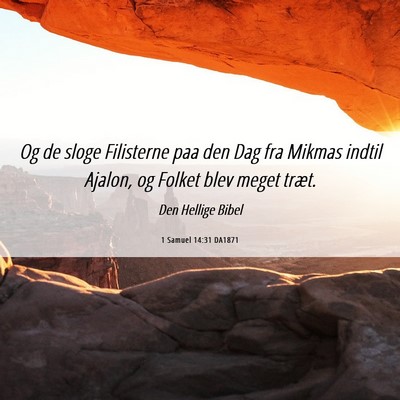Picture 06 - 1 Samuel 14:31 DA1871 - Og de sloge Filisterne paa den Dag fra Mikmas - Bible Verse Picture