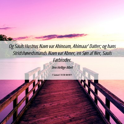 Picture 06 - 1 Samuel 14:50 DA1871 - Og Sauls Hustrus Navn var Ahinoam, Ahimaaz' - Bible Verse Picture