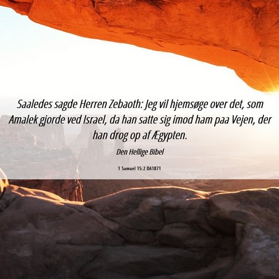 Picture 06 - 1 Samuel 15:2 DA1871 - Saaledes sagde Herren Zebaoth: Jeg vil hjemsøge - Bible Verse Picture