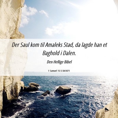 Picture 06 - 1 Samuel 15:5 DA1871 - Der Saul kom til Amaleks Stad, da lagde han et - Bible Verse Picture