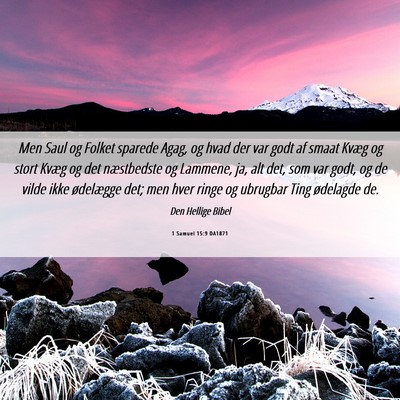 Picture 06 - 1 Samuel 15:9 DA1871 - Men Saul og Folket sparede Agag, og hvad der var - Bible Verse Picture