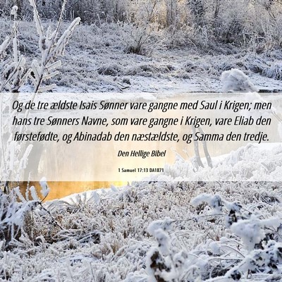 Picture 06 - 1 Samuel 17:13 DA1871 - Og de tre ældste Isais Sønner vare gangne med - Bible Verse Picture