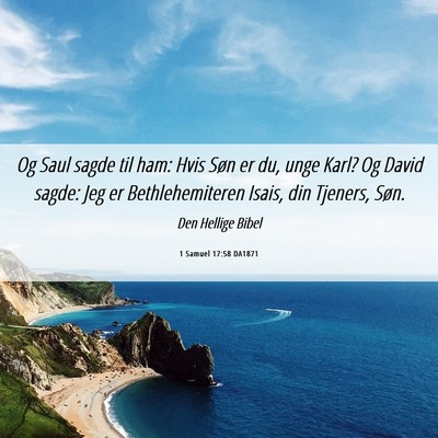 Picture 06 - 1 Samuel 17:58 DA1871 - Og Saul sagde til ham: Hvis Søn er du, unge - Bible Verse Picture