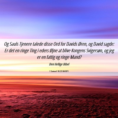 Picture 06 - 1 Samuel 18:23 DA1871 - Og Sauls Tjenere talede disse Ord for Davids - Bible Verse Picture