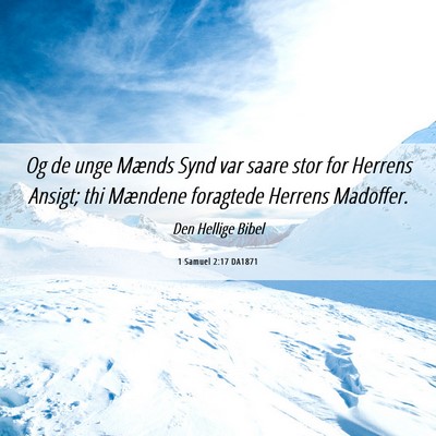 Picture 06 - 1 Samuel 2:17 DA1871 - Og de unge Mænds Synd var saare stor for Herrens - Bible Verse Picture