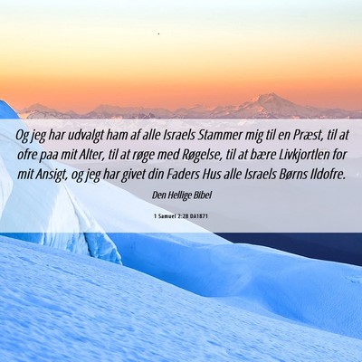 Picture 06 - 1 Samuel 2:28 DA1871 - Og jeg har udvalgt ham af alle Israels Stammer - Bible Verse Picture