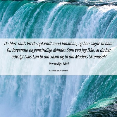 Picture 06 - 1 Samuel 20:30 DA1871 - Da blev Sauls Vrede optændt imod Jonathan, og - Bible Verse Picture