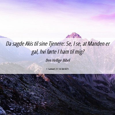 Picture 06 - 1 Samuel 21:14 DA1871 - Da sagde Akis til sine Tjenere: Se, I se, at - Bible Verse Picture