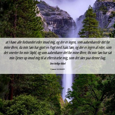 Picture 06 - 1 Samuel 22:8 DA1871 - at I have alle forbundet eder imod mig, og der er - Bible Verse Picture