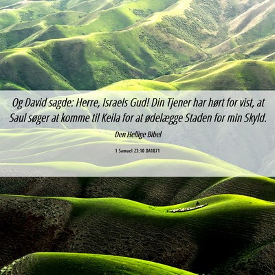 Picture 06 - 1 Samuel 23:10 DA1871 - Og David sagde: Herre, Israels Gud! Din Tjener - Bible Verse Picture