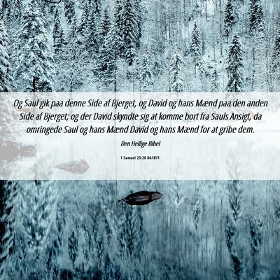 Picture 06 - 1 Samuel 23:26 DA1871 - Og Saul gik paa denne Side af Bjerget, og David - Bible Verse Picture