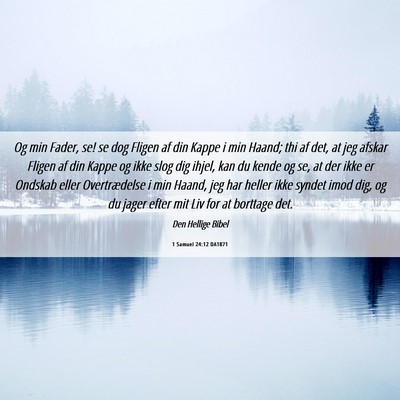 Picture 06 - 1 Samuel 24:12 DA1871 - Og min Fader, se! se dog Fligen af din Kappe i - Bible Verse Picture