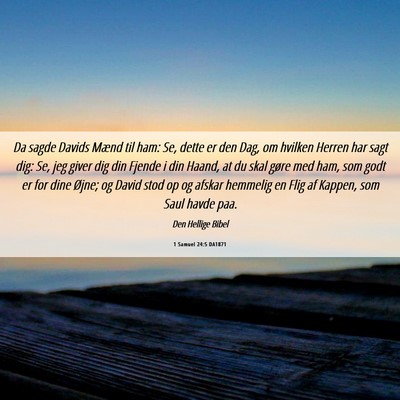 Picture 06 - 1 Samuel 24:5 DA1871 - Da sagde Davids Mænd til ham: Se, dette er den - Bible Verse Picture