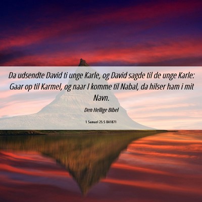 Picture 06 - 1 Samuel 25:5 DA1871 - Da udsendte David ti unge Karle, og David sagde - Bible Verse Picture