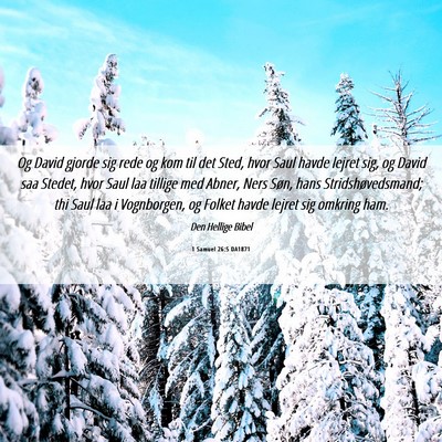 Picture 06 - 1 Samuel 26:5 DA1871 - Og David gjorde sig rede og kom til det Sted, - Bible Verse Picture