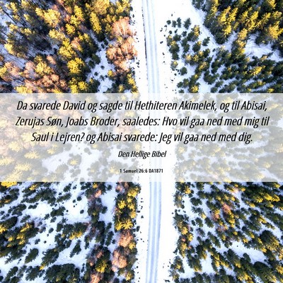 Picture 06 - 1 Samuel 26:6 DA1871 - Da svarede David og sagde til Hethiteren - Bible Verse Picture