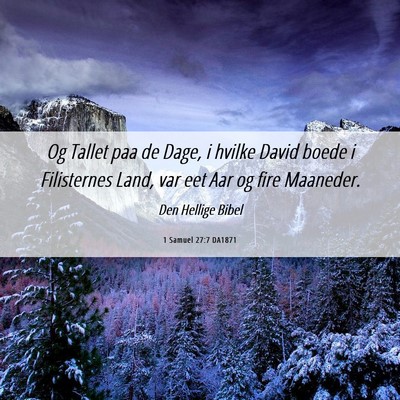 Picture 06 - 1 Samuel 27:7 DA1871 - Og Tallet paa de Dage, i hvilke David boede i - Bible Verse Picture