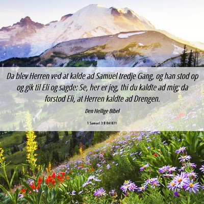 Picture 06 - 1 Samuel 3:8 DA1871 - Da blev Herren ved at kalde ad Samuel tredje - Bible Verse Picture