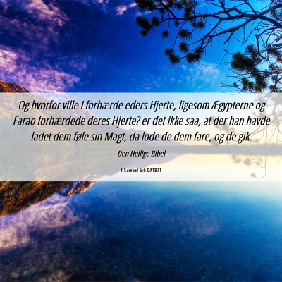 Picture 06 - 1 Samuel 6:6 DA1871 - Og hvorfor ville I forhærde eders Hjerte, - Bible Verse Picture