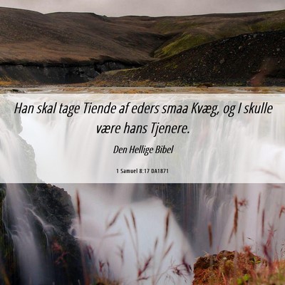 Picture 06 - 1 Samuel 8:17 DA1871 - Han skal tage Tiende af eders smaa Kvæg, og I - Bible Verse Picture
