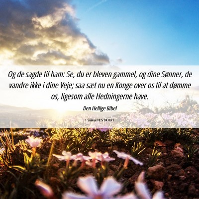 Picture 06 - 1 Samuel 8:5 DA1871 - Og de sagde til ham: Se, du er bleven gammel, og - Bible Verse Picture