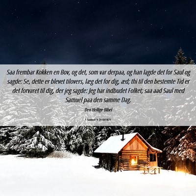 Picture 06 - 1 Samuel 9:24 DA1871 - Saa frembar Kokken en Bov, og det, som var - Bible Verse Picture
