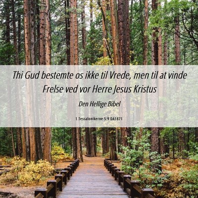 Picture 06 - 1 Tessalonikerne 5:9 DA1871 - Thi Gud bestemte os ikke til Vrede, men til at - Bible Verse Picture