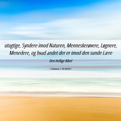 Picture 06 - 1 Timoteus 1:10 DA1871 - utugtige, Syndere imod Naturen, Menneskerøvere, - Bible Verse Picture