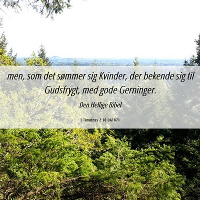 Picture 06 - 1 Timoteus 2:10 DA1871 - men, som det sømmer sig Kvinder, der bekende sig - Bible Verse Picture