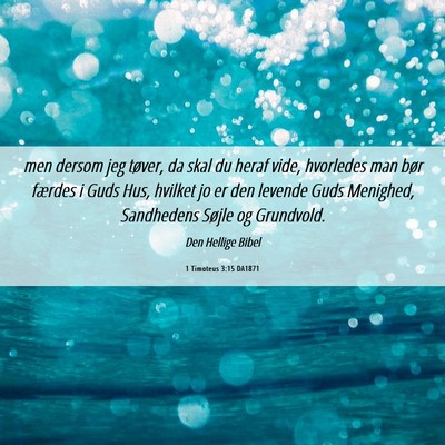 Picture 06 - 1 Timoteus 3:15 DA1871 - men dersom jeg tøver, da skal du heraf vide, - Bible Verse Picture