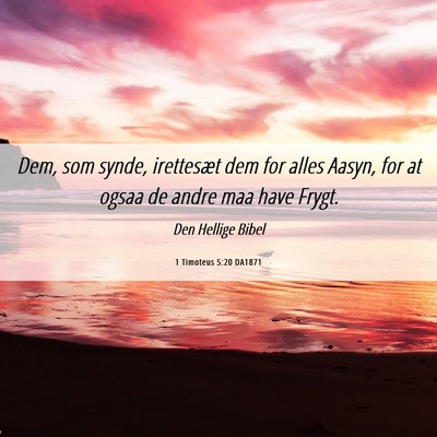 Picture 06 - 1 Timoteus 5:20 DA1871 - Dem, som synde, irettesæt dem for alles Aasyn, - Bible Verse Picture