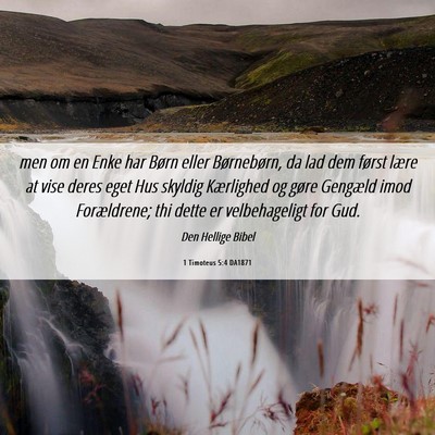 Picture 06 - 1 Timoteus 5:4 DA1871 - men om en Enke har Børn eller Børnebørn, da - Bible Verse Picture