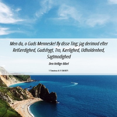 Picture 06 - 1 Timoteus 6:11 DA1871 - Men du, o Guds Menneske! fly disse Ting; jag - Bible Verse Picture
