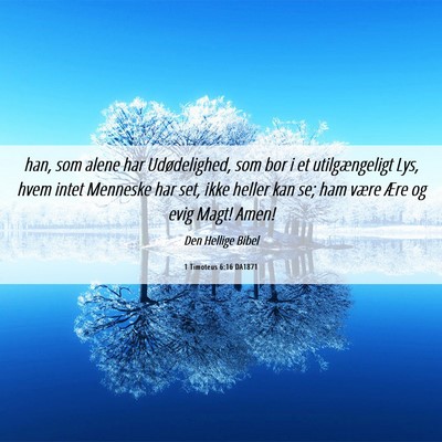 Picture 06 - 1 Timoteus 6:16 DA1871 - han, som alene har Udødelighed, som bor i et - Bible Verse Picture
