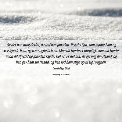 Picture 06 - 2 Kongebog 10:15 DA1871 - Og der han drog derfra, da traf han Jonadab, - Bible Verse Picture