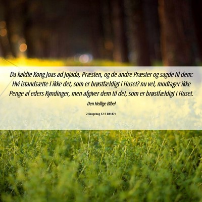 Picture 06 - 2 Kongebog 12:7 DA1871 - Da kaldte Kong Joas ad Jojada, Præsten, og de - Bible Verse Picture