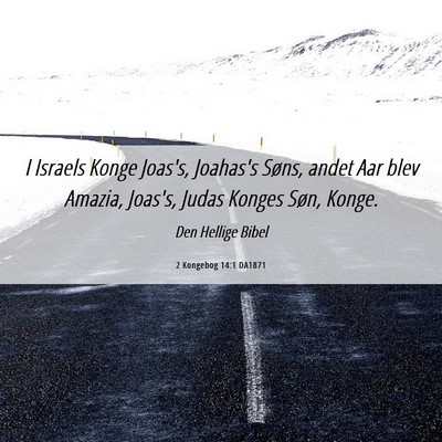 Picture 06 - 2 Kongebog 14:1 DA1871 - I Israels Konge Joas's, Joahas's Søns, andet Aar - Bible Verse Picture