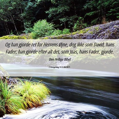 Picture 06 - 2 Kongebog 14:3 DA1871 - Og han gjorde ret for Herrens Øjne, dog ikke som - Bible Verse Picture