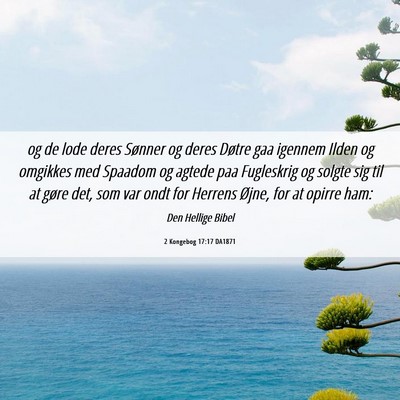 Picture 06 - 2 Kongebog 17:17 DA1871 - og de lode deres Sønner og deres Døtre gaa - Bible Verse Picture