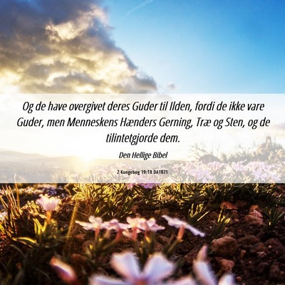 Picture 06 - 2 Kongebog 19:18 DA1871 - Og de have overgivet deres Guder til Ilden, fordi - Bible Verse Picture