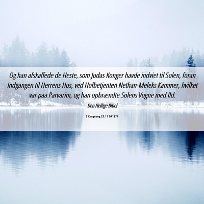 Picture 06 - 2 Kongebog 23:11 DA1871 - Og han afskaffede de Heste, som Judas Konger - Bible Verse Picture