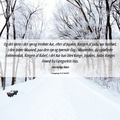 Picture 06 - 2 Kongebog 25:27 DA1871 - Og det skete i det syv og tredivte Aar, efter at - Bible Verse Picture
