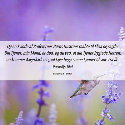 Picture 06 - 2 Kongebog 4:1 DA1871 - Og en Kvinde af Profeternes Børns Hustruer - Bible Verse Picture