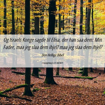 Picture 06 - 2 Kongebog 6:21 DA1871 - Og Israels Konge sagde til Elisa, der han saa - Bible Verse Picture
