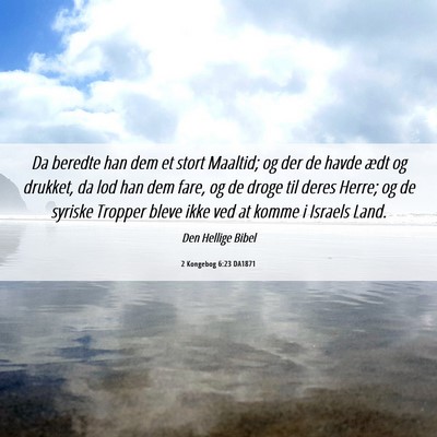 Picture 06 - 2 Kongebog 6:23 DA1871 - Da beredte han dem et stort Maaltid; og der de - Bible Verse Picture