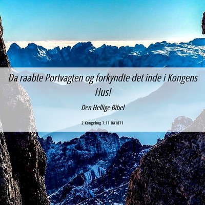 Picture 06 - 2 Kongebog 7:11 DA1871 - Da raabte Portvagten og forkyndte det inde i - Bible Verse Picture