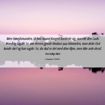Picture 06 - 2 Kongebog 7:2 DA1871 - Men Høvedsmanden, til hvis Haand Kongen hældede - Bible Verse Picture