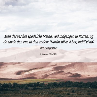 Picture 06 - 2 Kongebog 7:3 DA1871 - Men der var fire spedalske Mænd, ved Indgangen - Bible Verse Picture