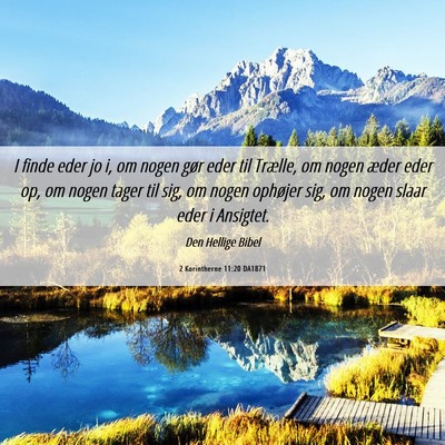 Picture 06 - 2 Korintherne 11:20 DA1871 - I finde eder jo i, om nogen gør eder til - Bible Verse Picture